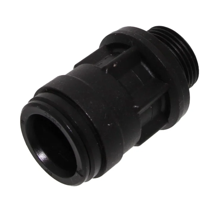 John Guest Male Connector BLACK ACETAL – 28mm x 1″ BSP