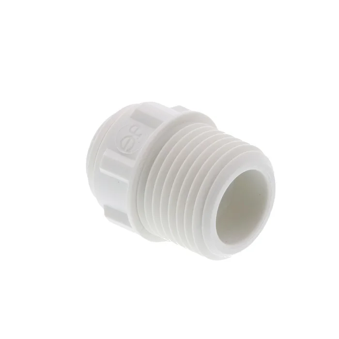 John Guest Male Connector NPTF Polypro – 3/8 x 1/2 NPTF