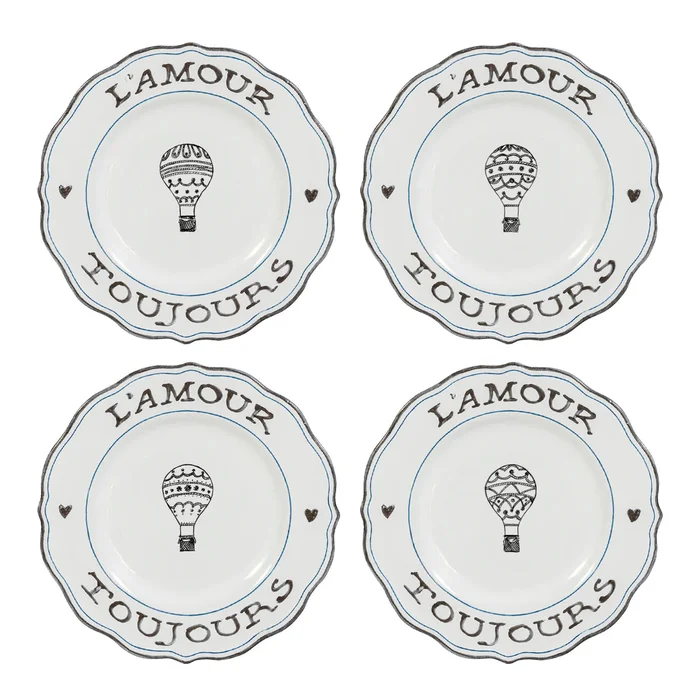 Juliska L’Amour Toujours Dessert Plate, Set Of 4