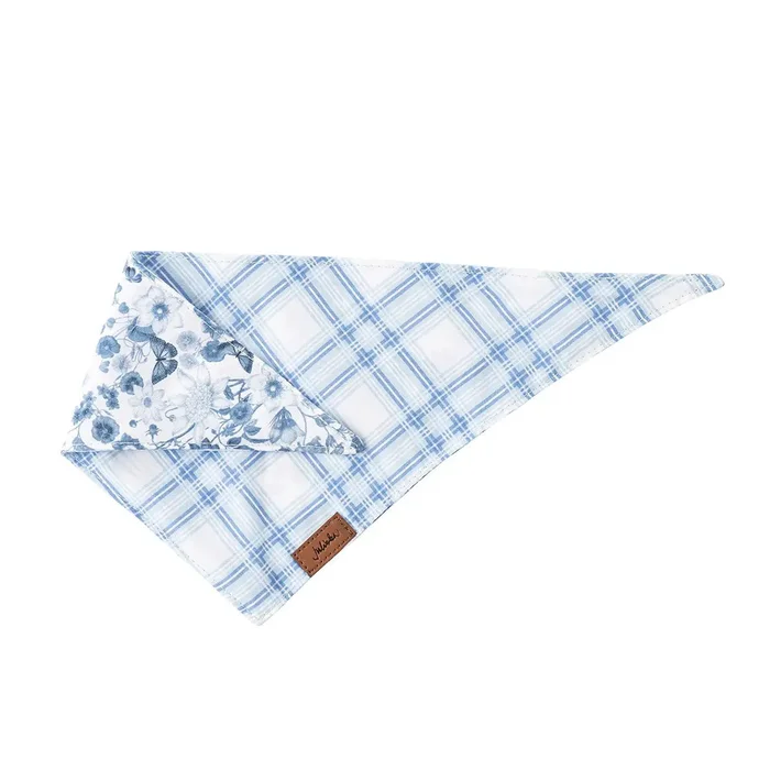 Juliska Reversible Field Of Flowers/Tartan Chambray Xl Bandana