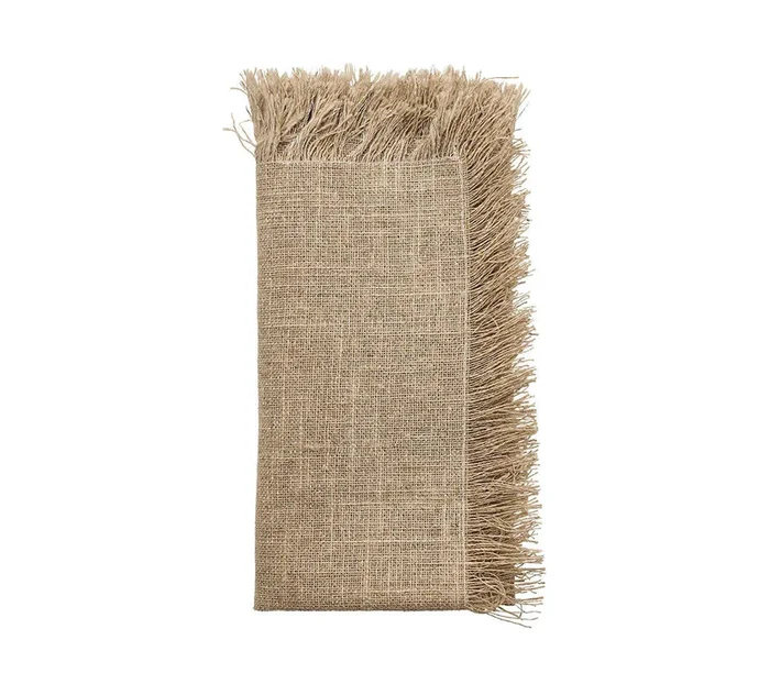 Kim Seybert Fringe Natural Silver Napkin