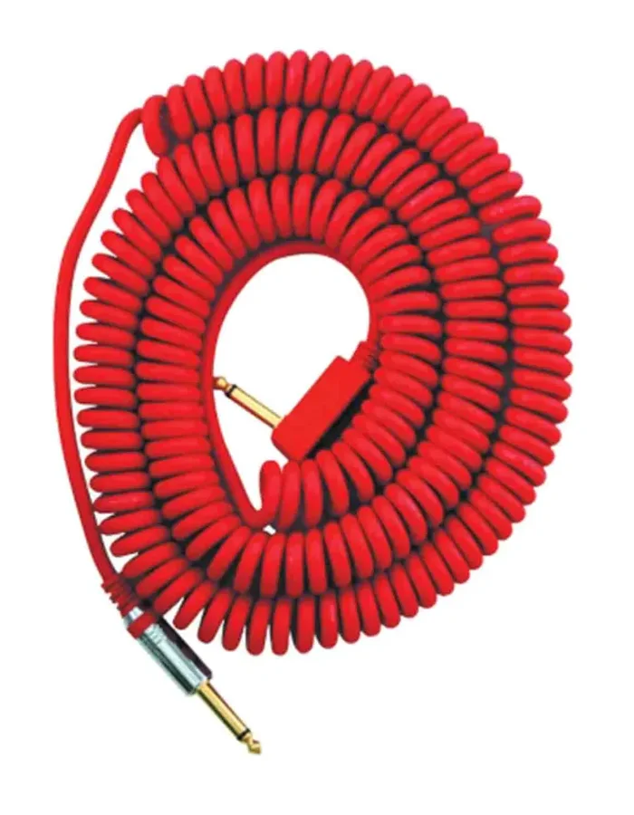 Korg Vintage Coiled Guitar Cable High-Quality 29.5′ Cable with Mesh Bag – Red Hot on Sale