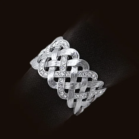 L’Objet Platinum W/Crystal Napkin Rings, Set Of 4