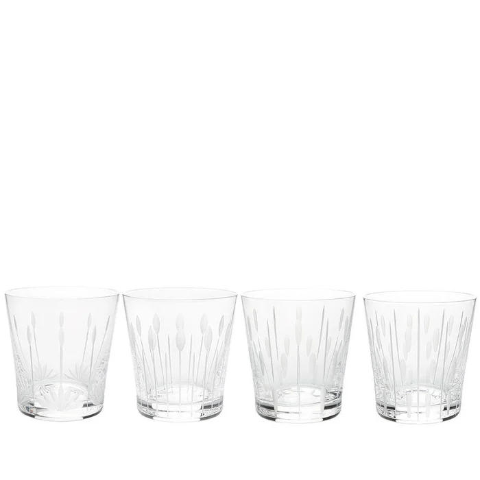 Lalique Set Of 4 Lotus Tumblers