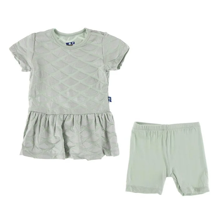 LAST ONE – 6/12M: Playtime Outfit Set – Iridescent Mermaid Scales