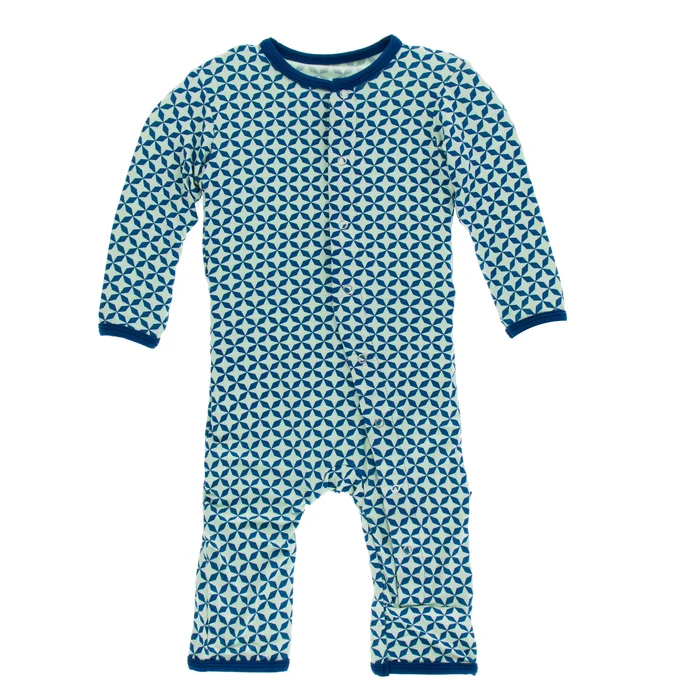 Last One – Size 0/3M: Coverall (Snaps/Zipper) – Pistachio Taj Mahal