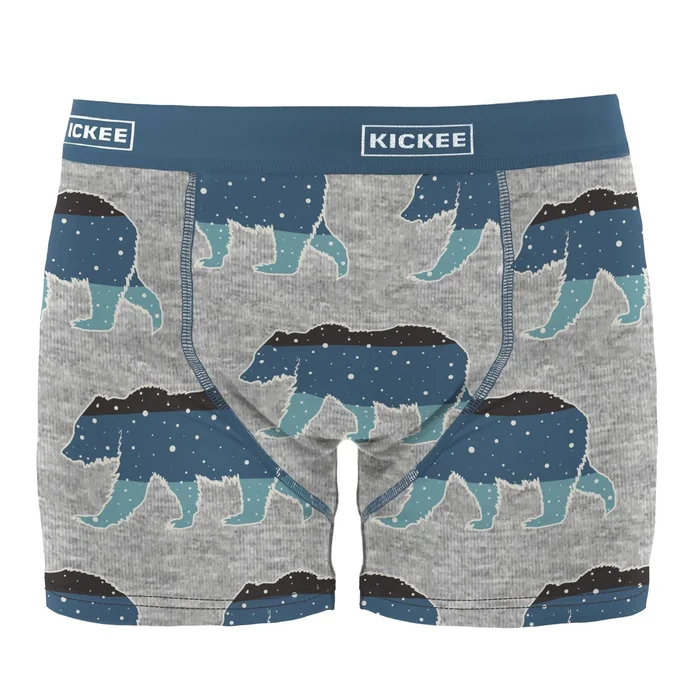 Last One – Size 3XL: Men’s Boxer Briefs – Heather Mist Night Sky Bear