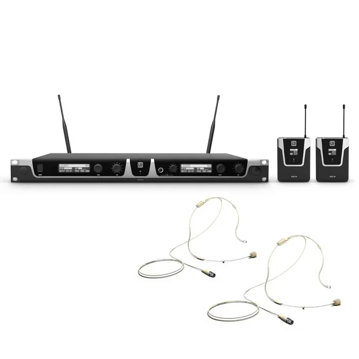 LD Systems U505 BPHH 2 Wireless Microphone System with 2 x Bodypack and 2 x Headset Beige