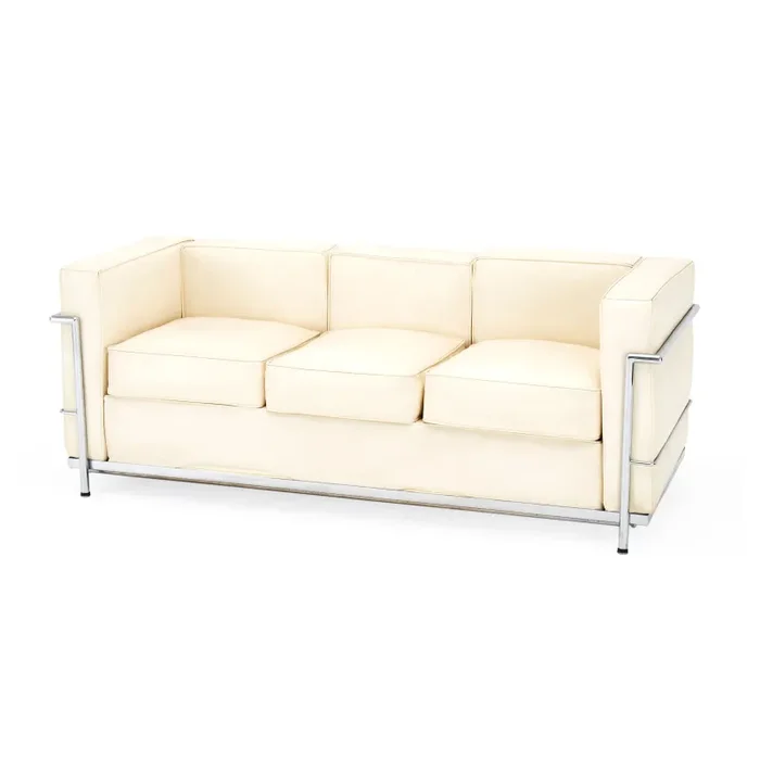 Le Corbusier-Style Petit Comfort Sofa – Cream