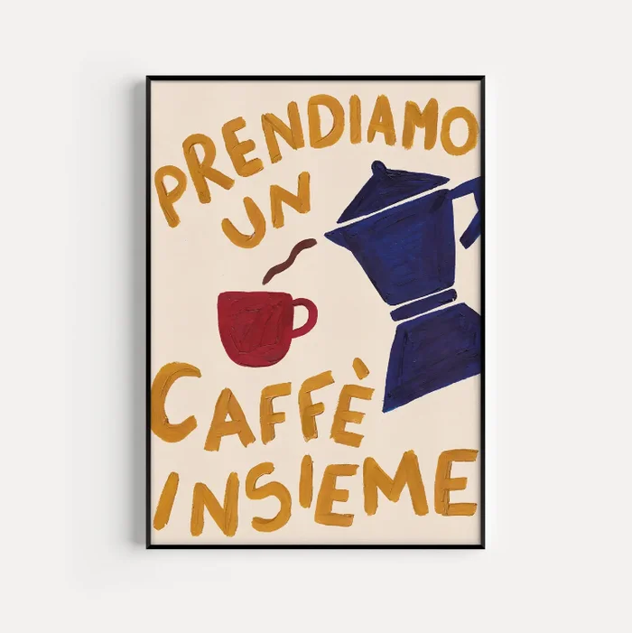 Let’s Have A Cup of Coffee Hand Painted Print