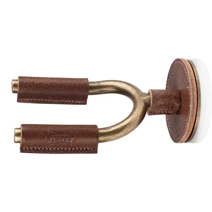 Levy’s Leathers LVY-FGHNGR-BRBN Brass Forged Guitar Hanger with Brown Leather