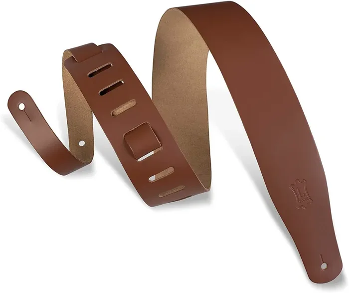 Levy’s Leathers M26-WAL, 2 1/2″ Leather Guitar Strap Adjustable from 38″ to 51″ – Walnut