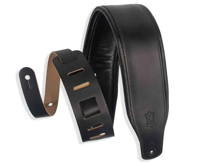 Levy’s Leathers M26PD-BLK 3″ Top Grain leather Guitar Strap with Foam Padding Wrapped – Black