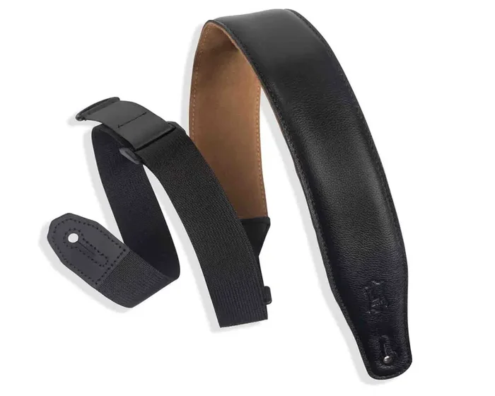 Levy’s Leathers MRHGS-BLK 2.5” Right Height Garment Leather Guitar Strap – Black