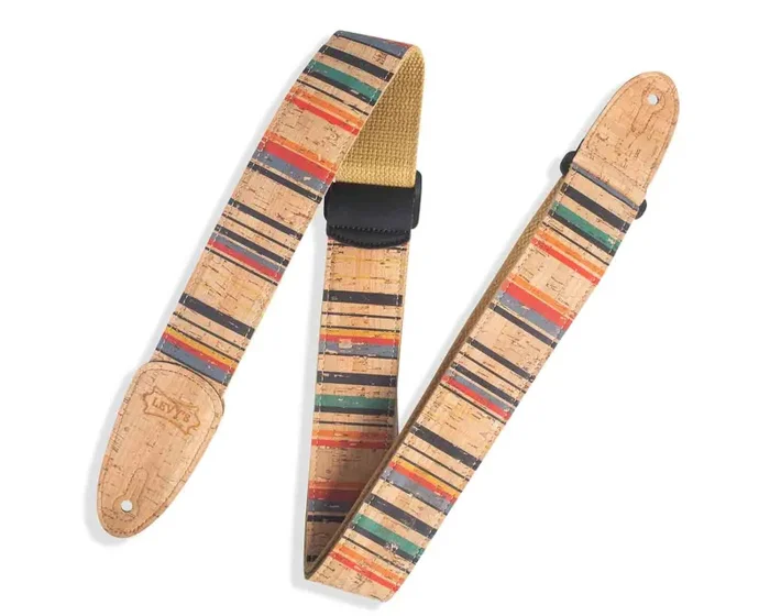 Levy’s Leathers MX8-003 2-inch Cork Guitar Strap with Nantucket Pattern