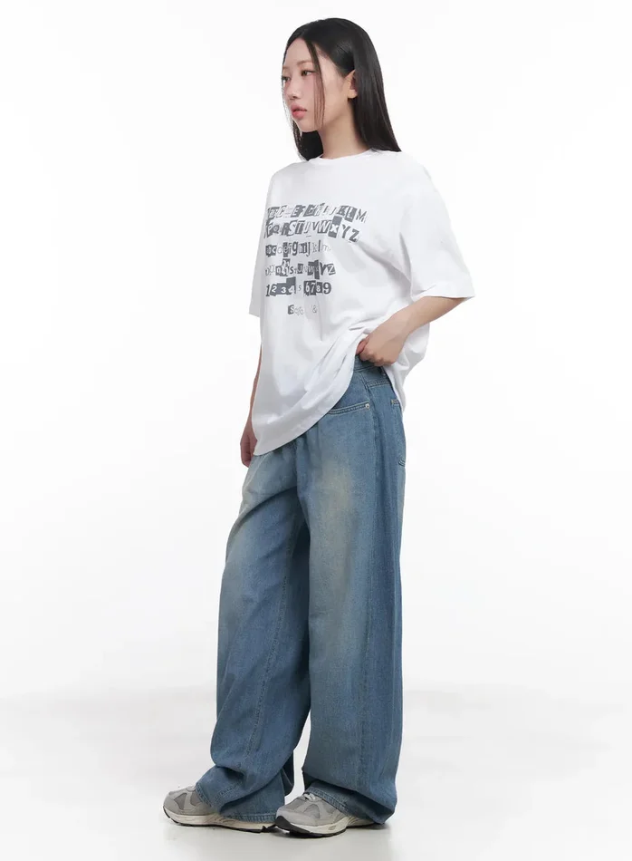LEWKIN Yuna Washed Wide-Leg Jeans