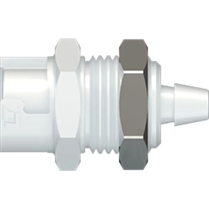 LinkTech 10AC Series Panel Mt. Female, Non-valved, 1/8″ HB, Natural Acetal