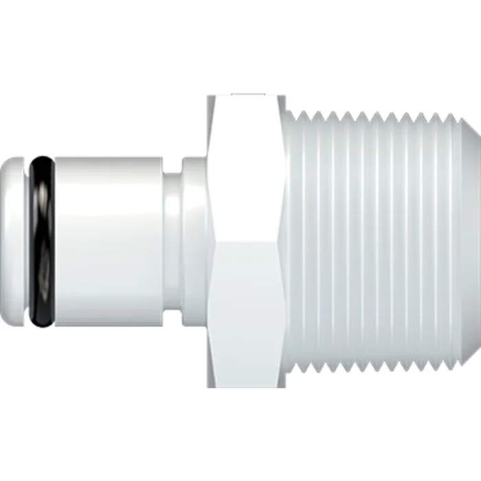 LinkTech 40AC Series Male Thread Male, Non-valved, 3/8″ BSPT, Natural Acetal, Buna N