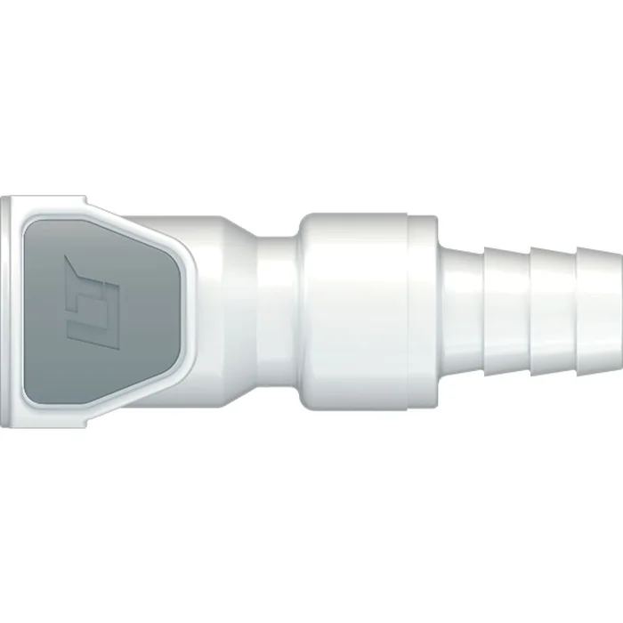 LinkTech 50AC Series Straight Female, Non-valved, 3/8″ HB, Natural Acetal Long Body
