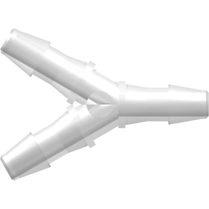 LinkTech Y Connector with 200 Series Barbs, 1/4″ (6.4 mm) ID Tubing, Natural Polypropylene