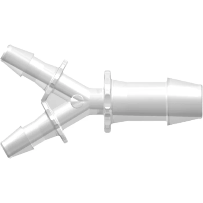 LinkTech Y Tube Fitting with 600 Series Barbs, 1/8″ (3.2 mm) and 1/4″ (6.4 mm) ID Tubing, Natural Polypropylene