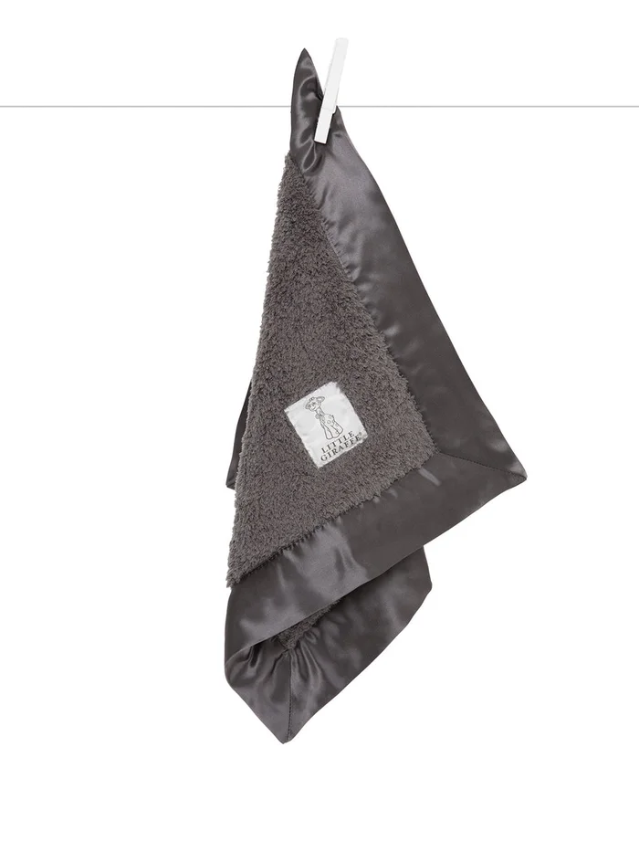 Little Giraffe Chenille Charcoal Blankie