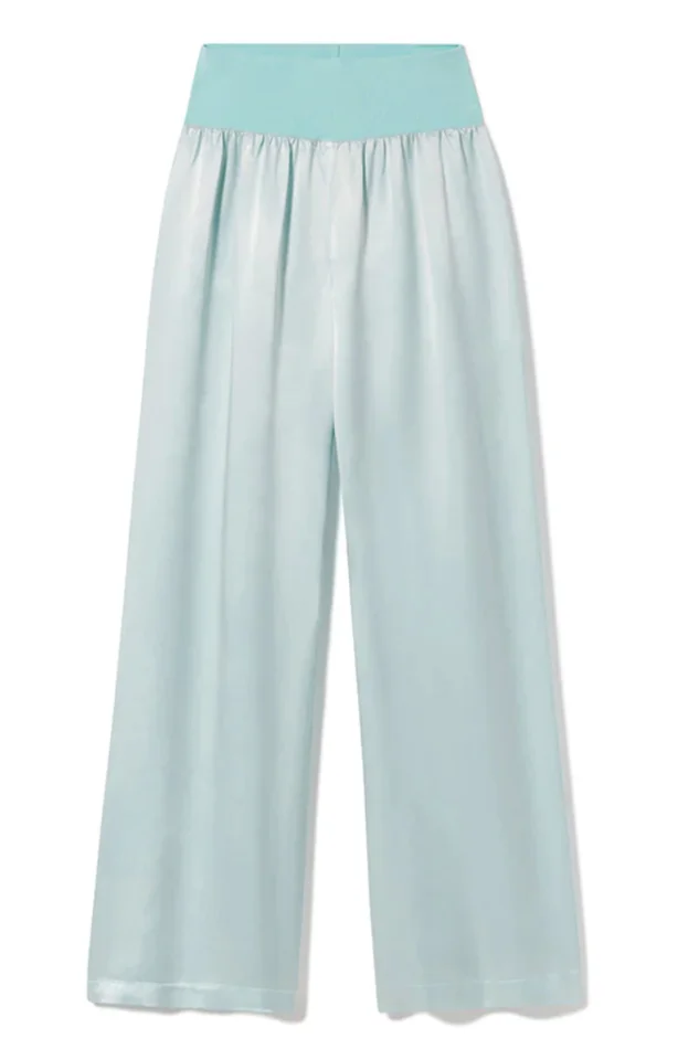 LOLA FOLDOVER KNIT WAISTBAND SATIN PANT