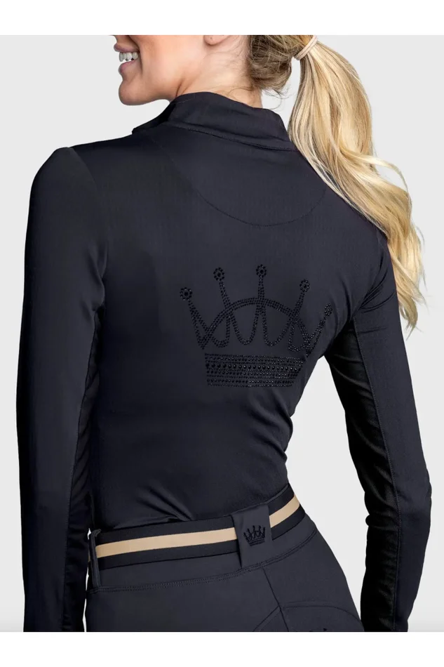 LONG SLEEVE TONAL CRYSTAL CROWN 1/4 ZIP