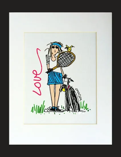 Love Tennis Matted Print