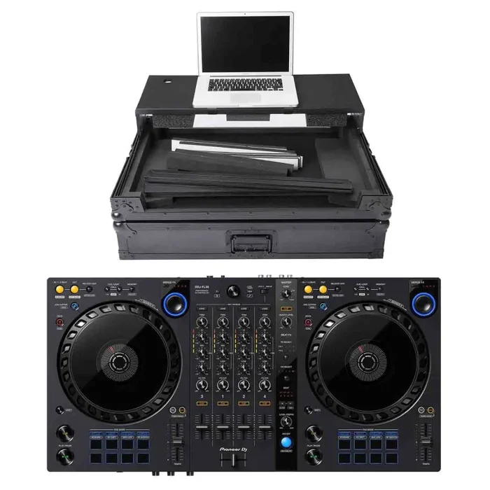 Magma DJ Package with MGA40982 Multi-Format DJ Workstation Case and Pioneer DJ DDJ-FLX6 DJ Controller