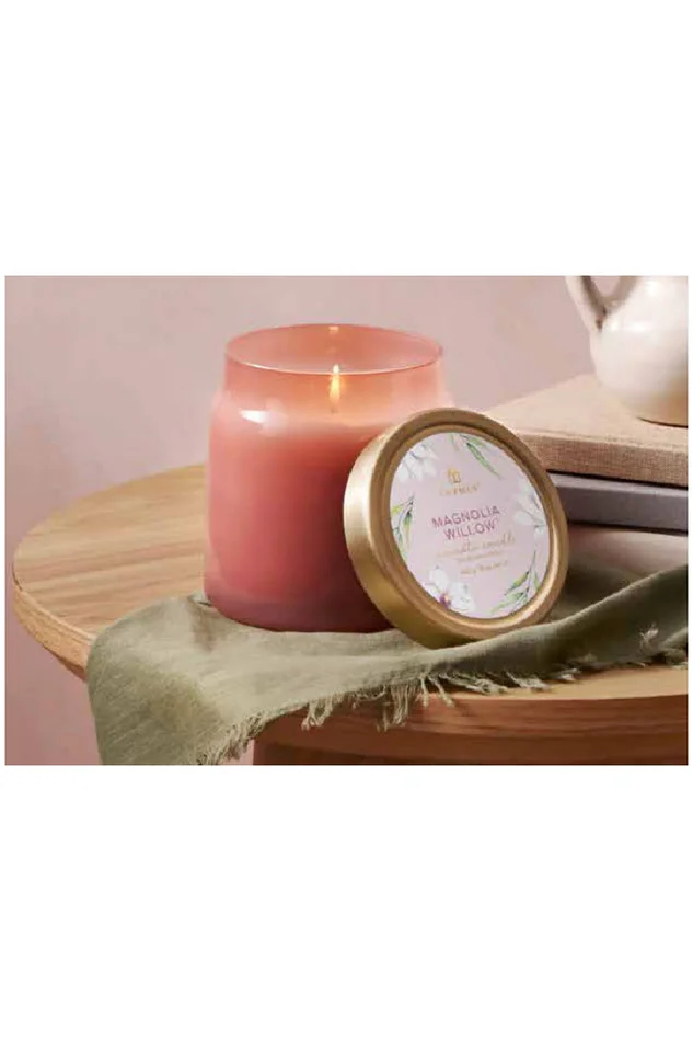 MAGNOLIA WILLOW POURED CANDLE GLASS JAR