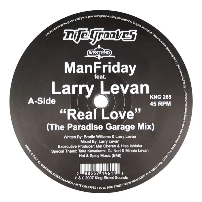 Man Friday feat. Larry Levan: Real Love Vinyl 12″