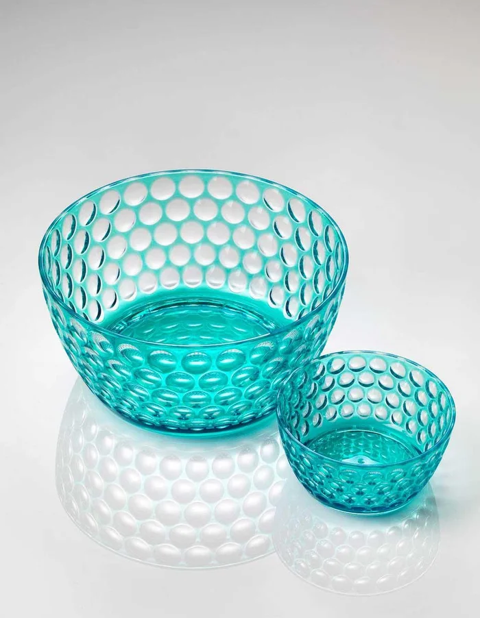 Mario Luca Giusti Lente Turquoise Acrylic Salad Bowl