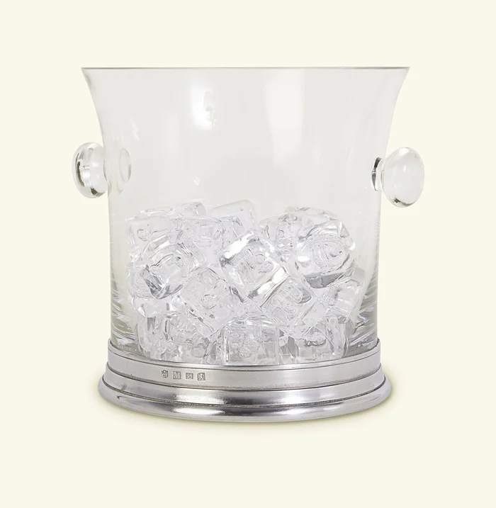 Match Pewter Crystal Ice Bucket With Handles