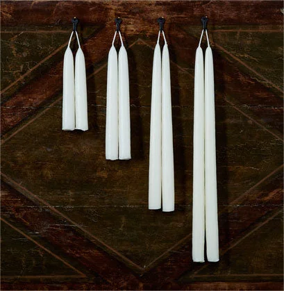 Match Pewter Ivory Pair Of Taper Candles, 8 In.