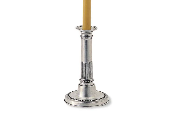 Match Pewter Round Based Candlestick