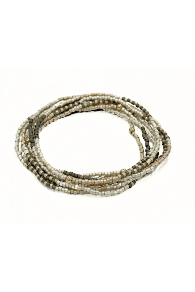 MAUI BEADED 7 STACK BRACELETS WITH 14K GOLD-FILLED BEADS