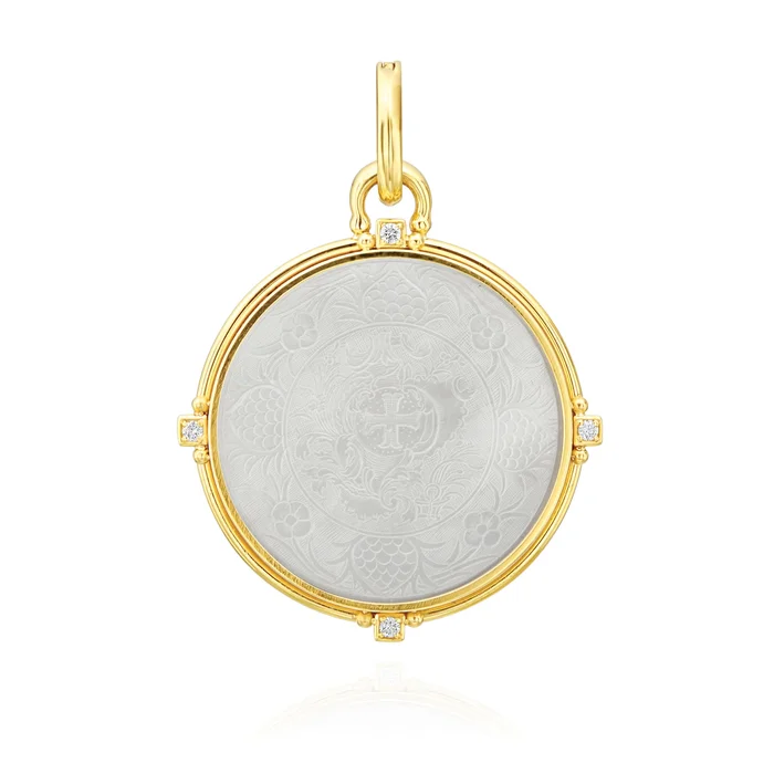 Mazza Moon & Stars Mother Of Pearl, Kyanite Pendant