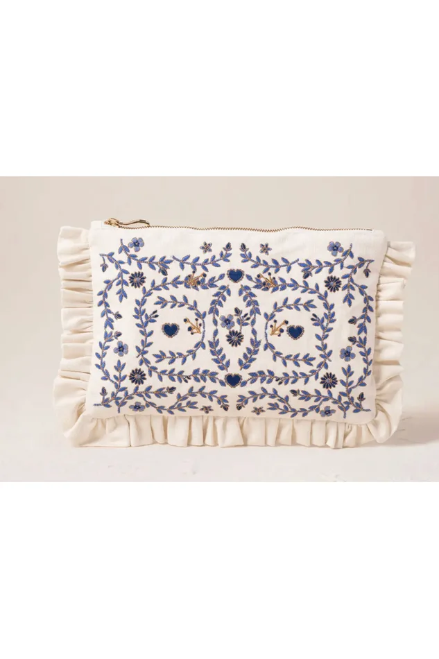 MEDITERRANEAN GARDEN FRILL POUCH