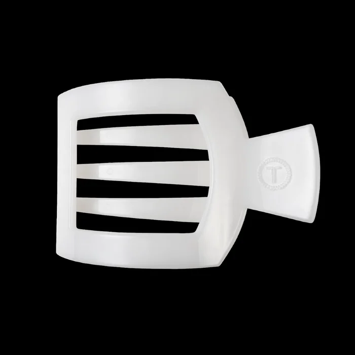 Medium Square Flat Hair Clip-Coconut White