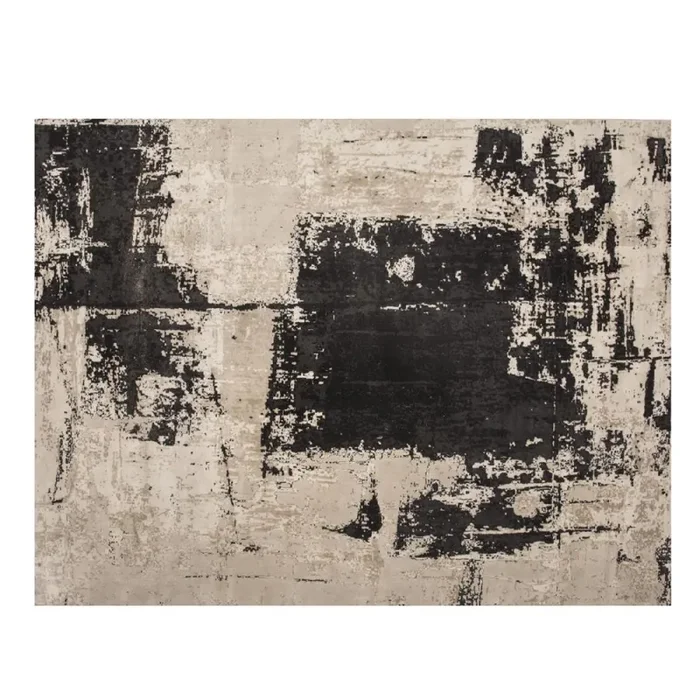 Modern Abstract Black and Cream Rug Supply