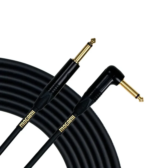 Mogami GOLD INSTRUMENT-18R Straight to Right Angle Instrument Cable – 18′ Black Online Sale