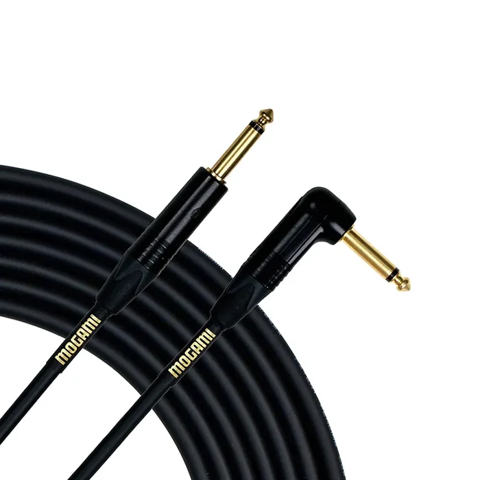 Mogami Gold Instrument-25R, 1/4″ TS Right Angle and Straight End Instrument Cable – 25 Ft Online