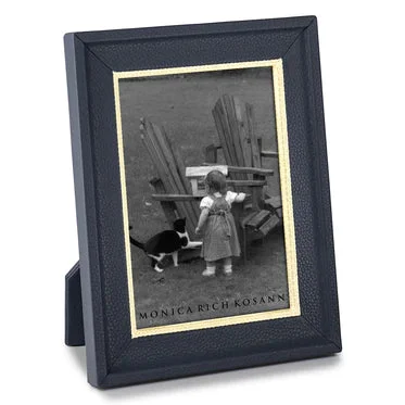 Monica Rich Kosann Navy Calfskin With Taupe Seasnake Accent 8*10 Frame