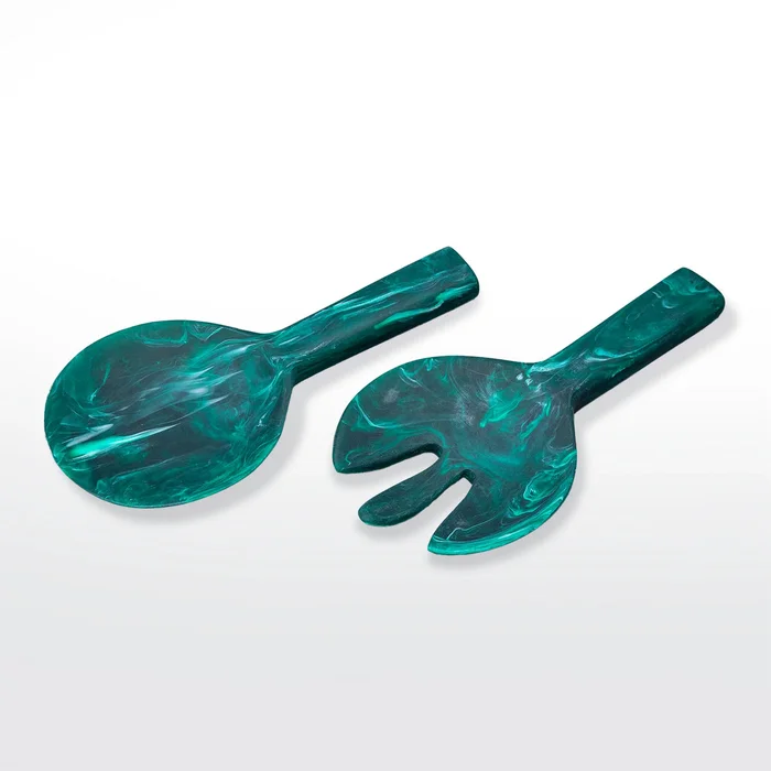 Nashi Home Resin Emerald Swirl Jumbo Servers