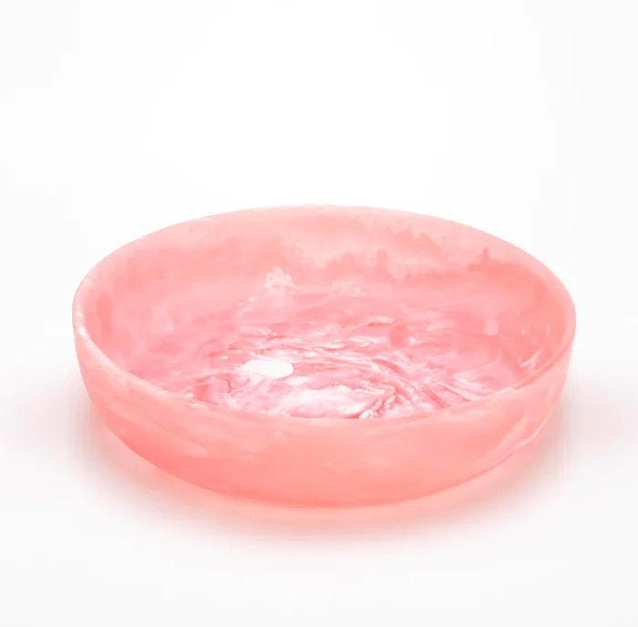 Nashi Home Resin Pink Swirl Medium Round Bowl