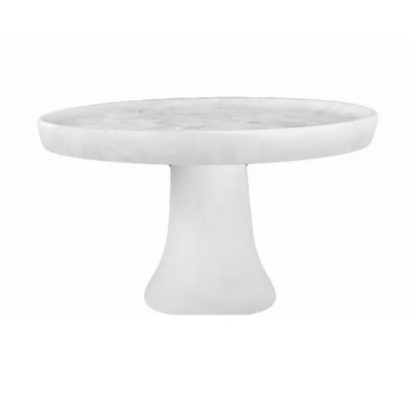 Nashi Home Resin White Swirl Footed Large Cake Stand