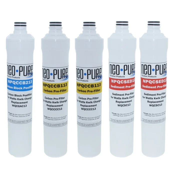 Neo-Pure Kwik Change 13″ Watts RO Replacement Prefilter and Postfilter Kit