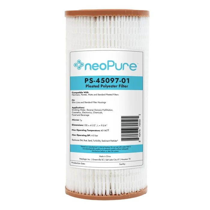 Neo-Pure PS-45097-01 9-3/4″ BB High Efficiency Pleated Filter 1 micron