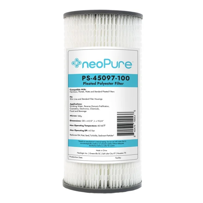 Neo-Pure PS-45097-100 9-3/4″ BB High Efficiency Pleated Filter 100 micron
